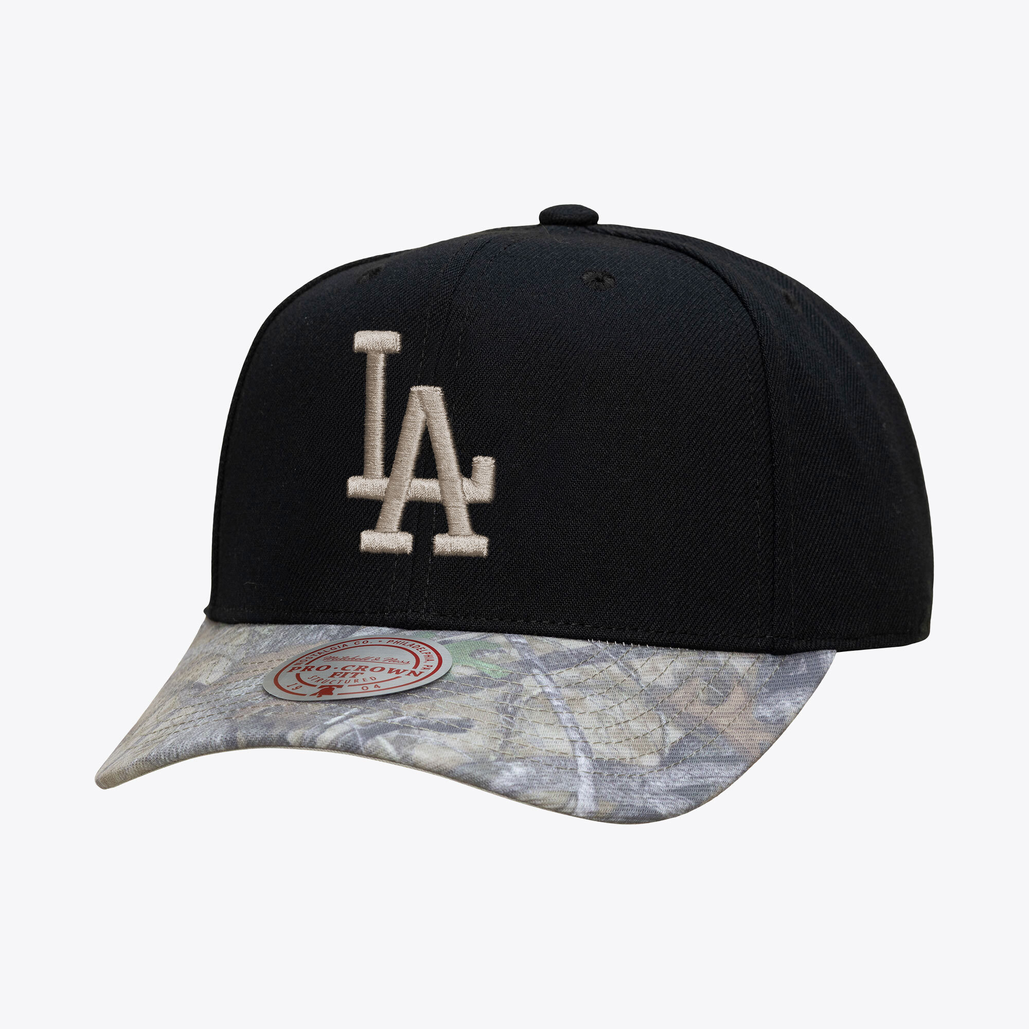 Men's Mitchell & Ness  Black Los Angeles Dodgers Midnight Timber Pro Snapback Hat