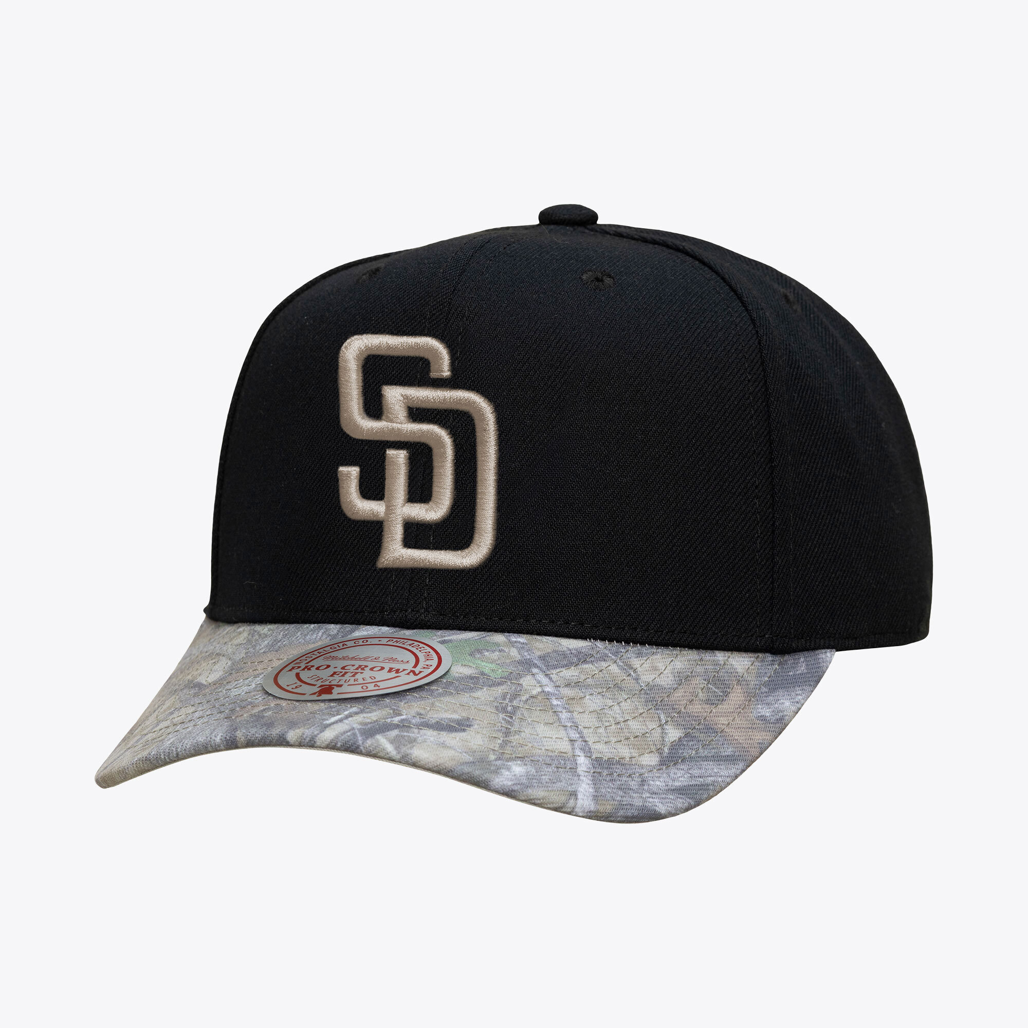 Men's Mitchell & Ness  Black San Diego Padres Midnight Timber Pro Snapback Hat