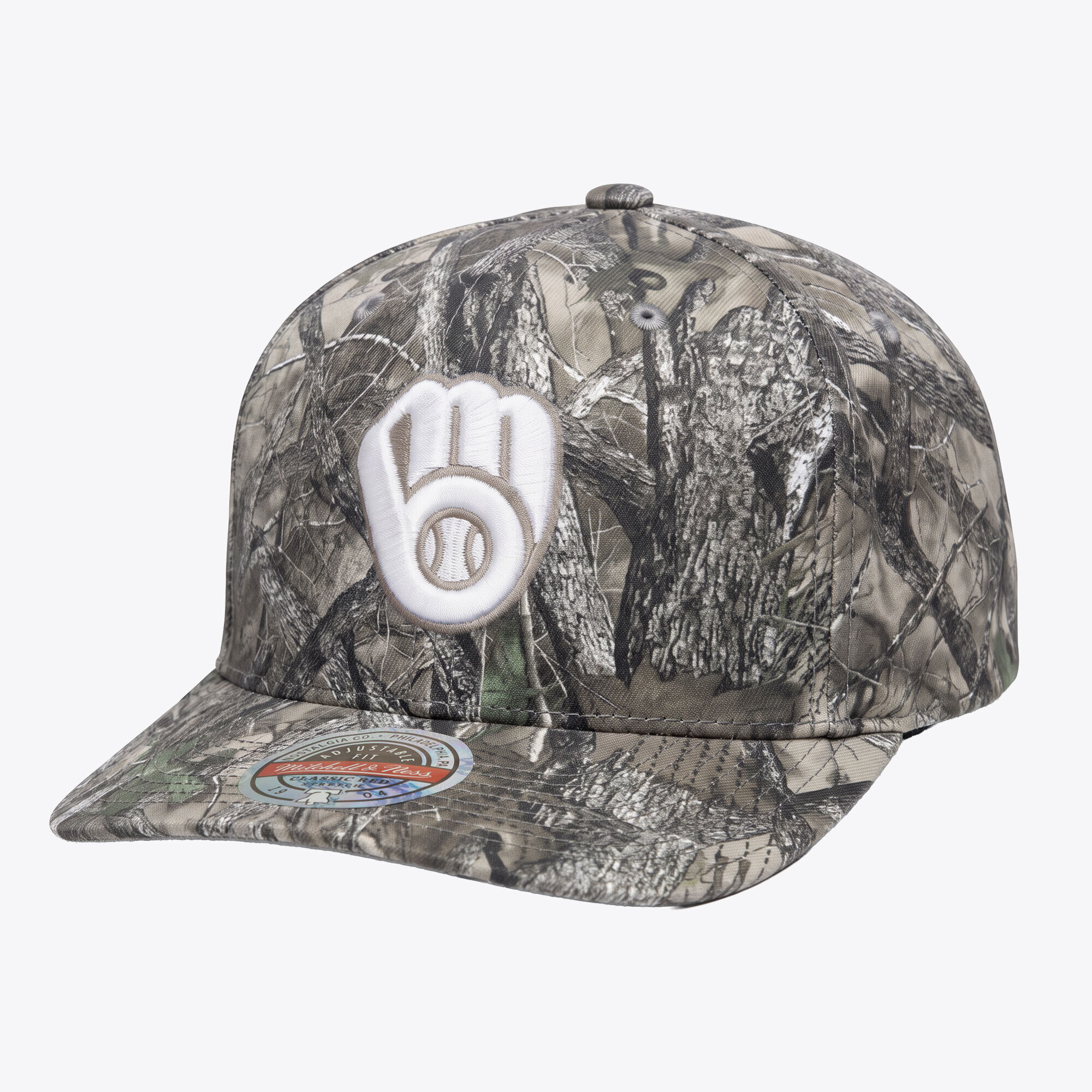 Men's Mitchell & Ness  Camo Milwaukee Brewers Timber Trail Snapback Hat