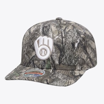 Men's Mitchell & Ness  Camo Milwaukee Brewers Timber Trail Snapback Hat
