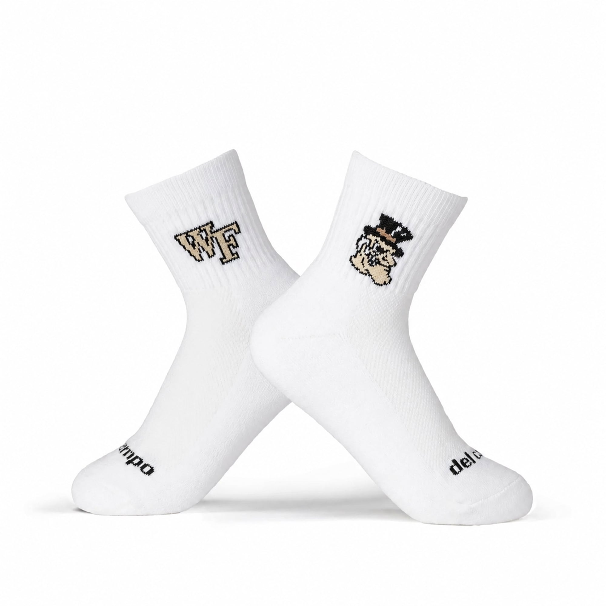 Unisex Del Campo White Wake Forest Demon Deacons Quarter-Length Socks