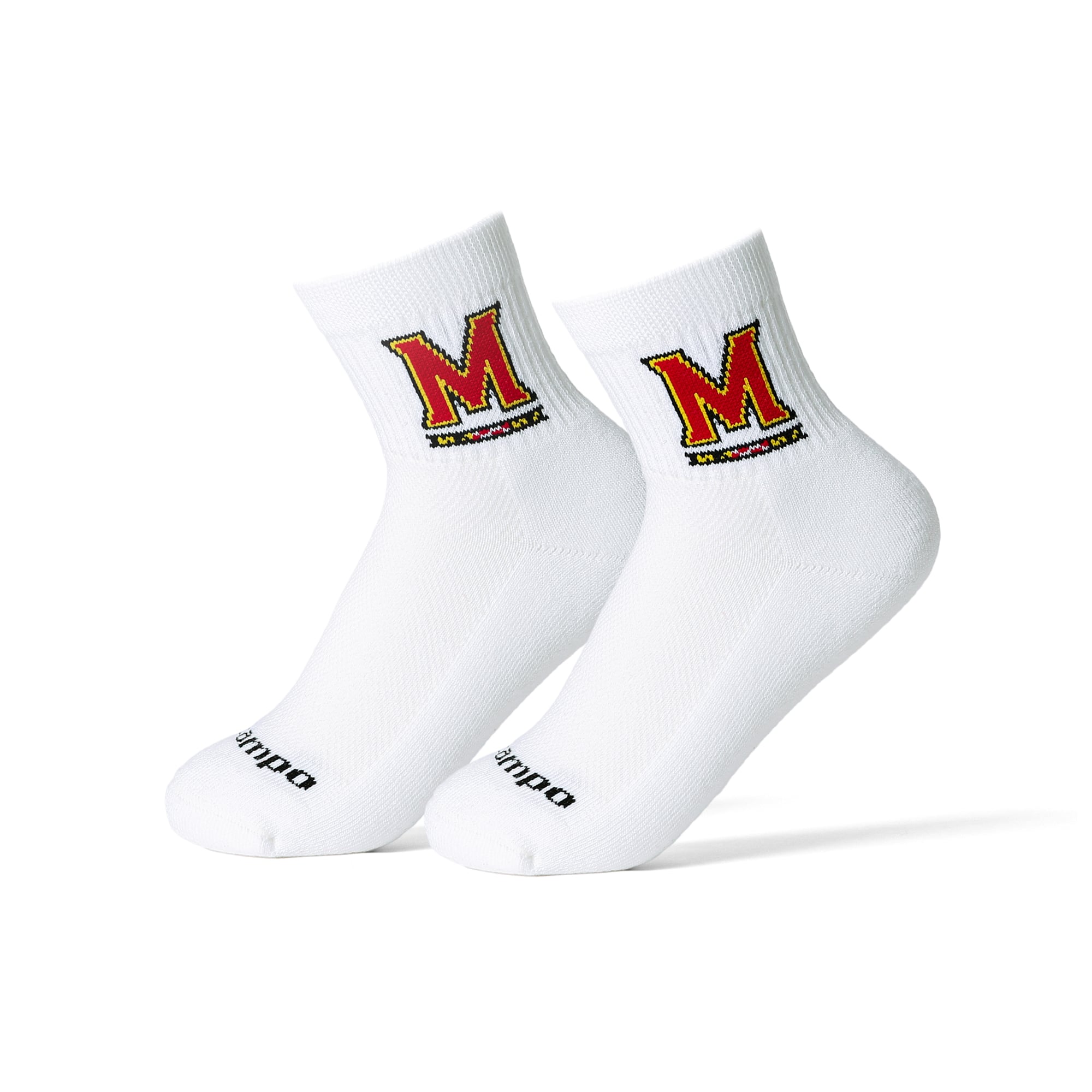 Unisex Del Campo White Maryland Terrapins Quarter-Length Socks