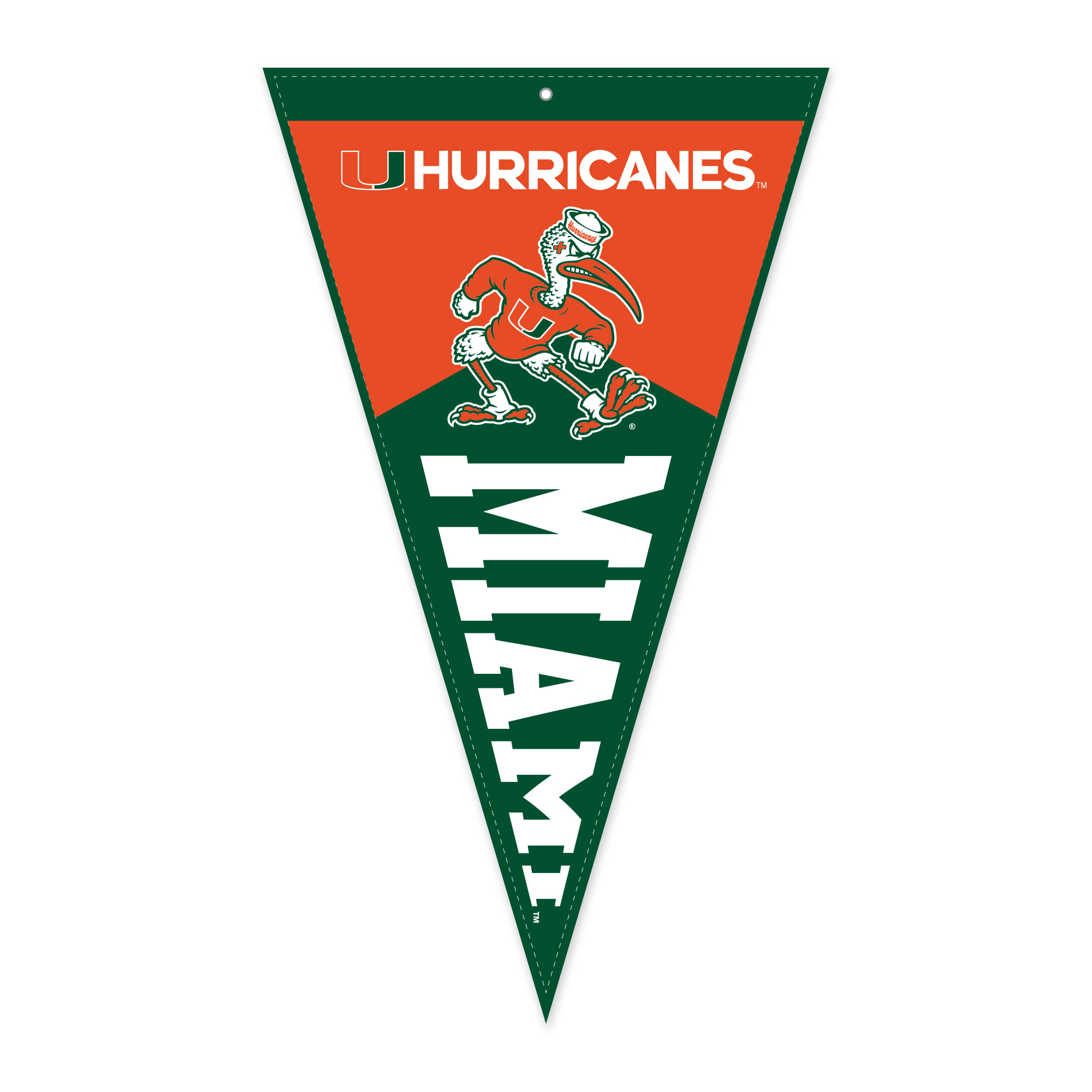 Jardine Miami Hurricanes 16" x 27" Pennant Shape Golf Towel with Magnetic Clip