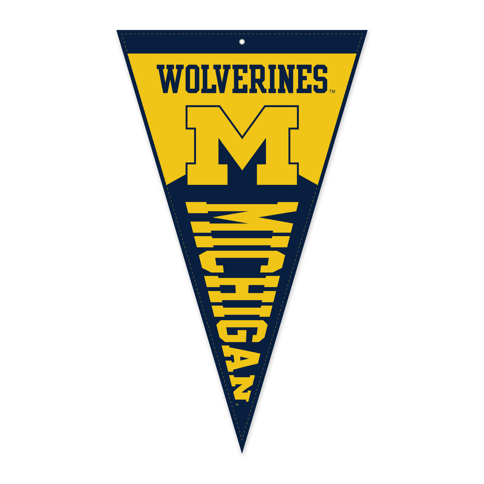 Jardine Michigan Wolverines 16" x 27" Pennant Shape Golf Towel with Magnetic Clip