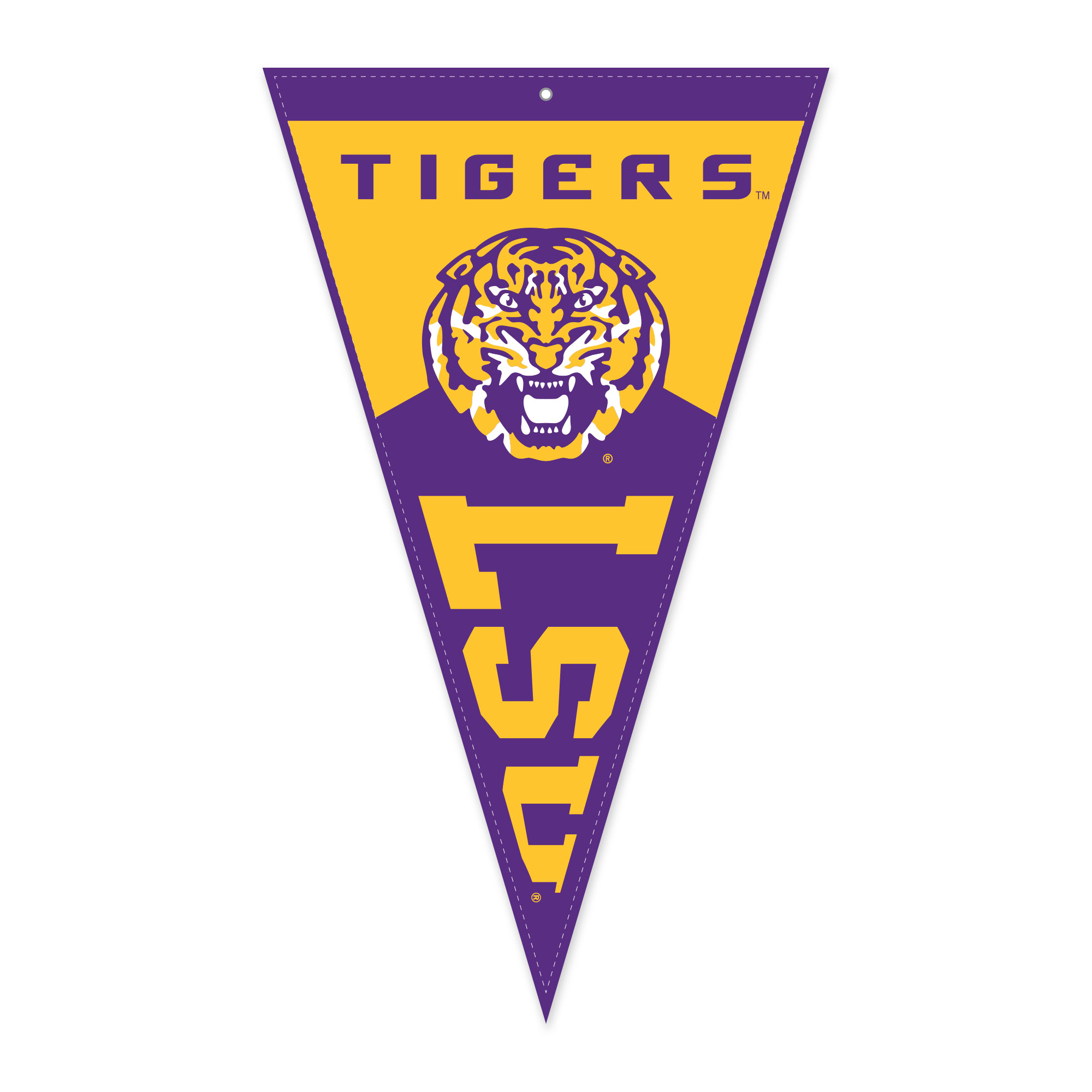 Jardine LSU Tigers 16" x 27" Pennant Shape Golf Towel with Magnetic Clip