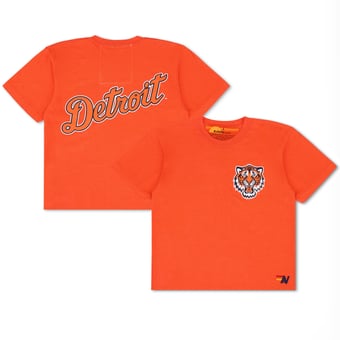Women's Aviator Nation x MLB  Orange Detroit Tigers Cropped Boyfriend Tri-Blend T-Shirt