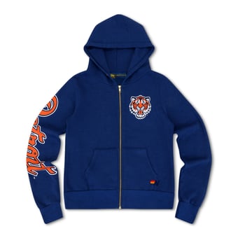 Unisex Aviator Nation x MLB Navy Detroit Tigers Tri-Blend Full-Zip Hoodie