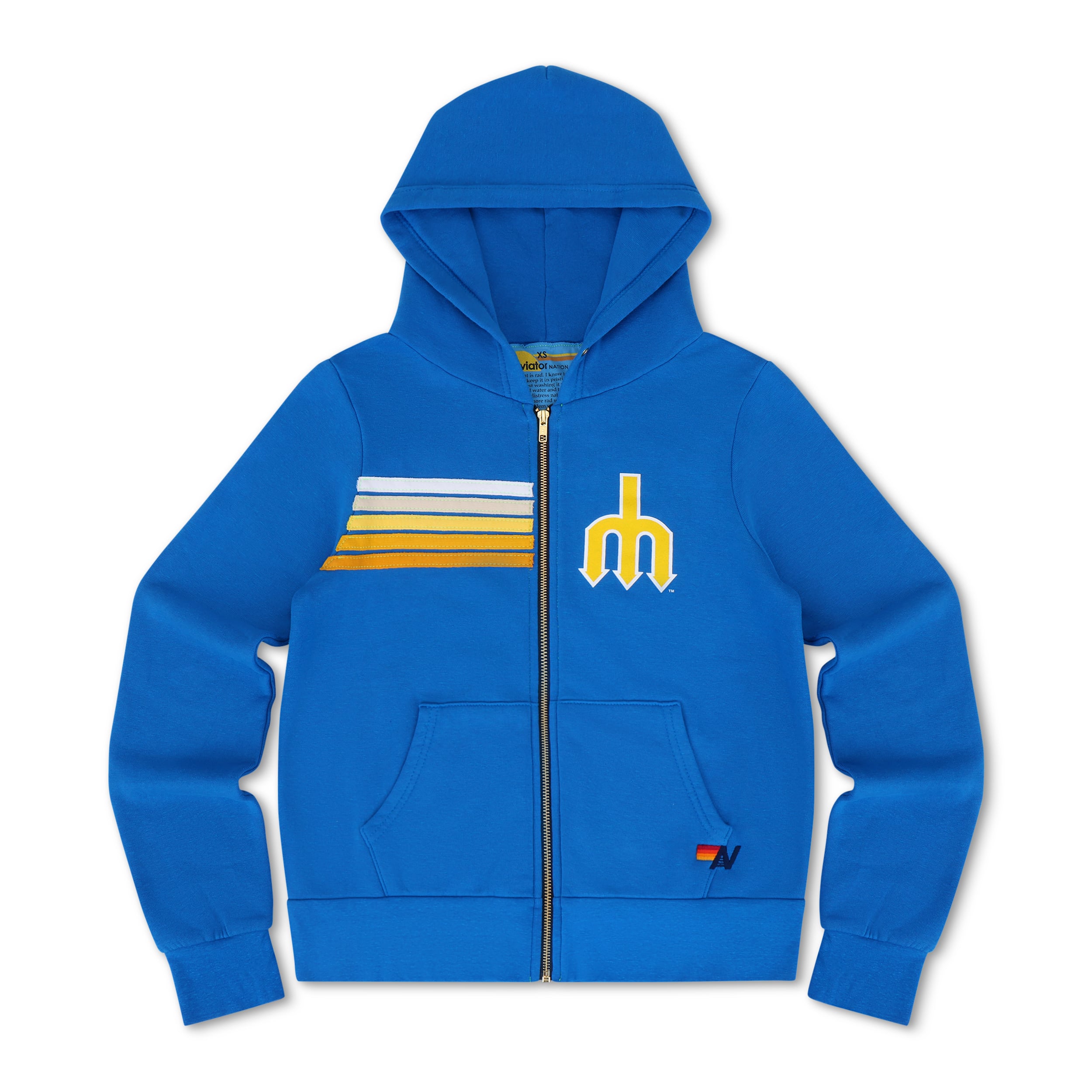 Unisex Aviator Nation x MLB Royal Seattle Mariners Tri-Blend Full-Zip Hoodie