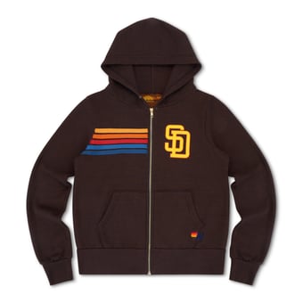 Unisex Aviator Nation x MLB Brown San Diego Padres Tri-Blend Full-Zip Hoodie