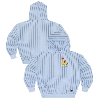 Unisex Aviator Nation x MLB Light Blue/Royal Los Angeles Dodgers Relaxed Pinstripe Tri-Blend Hoodie