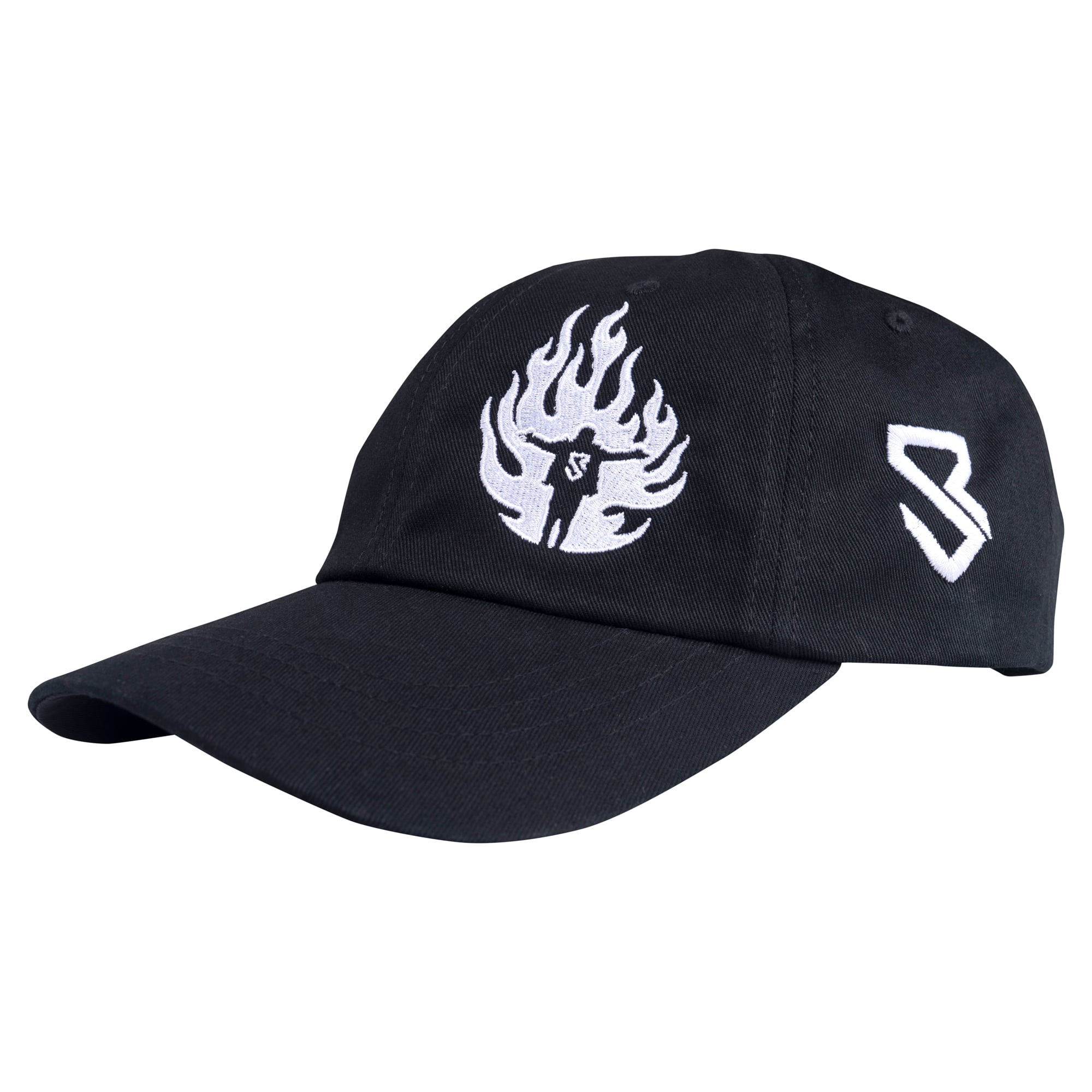 Men's Black Seth Rollins Flame Logo Adjustable Hat: retailer-supplied image