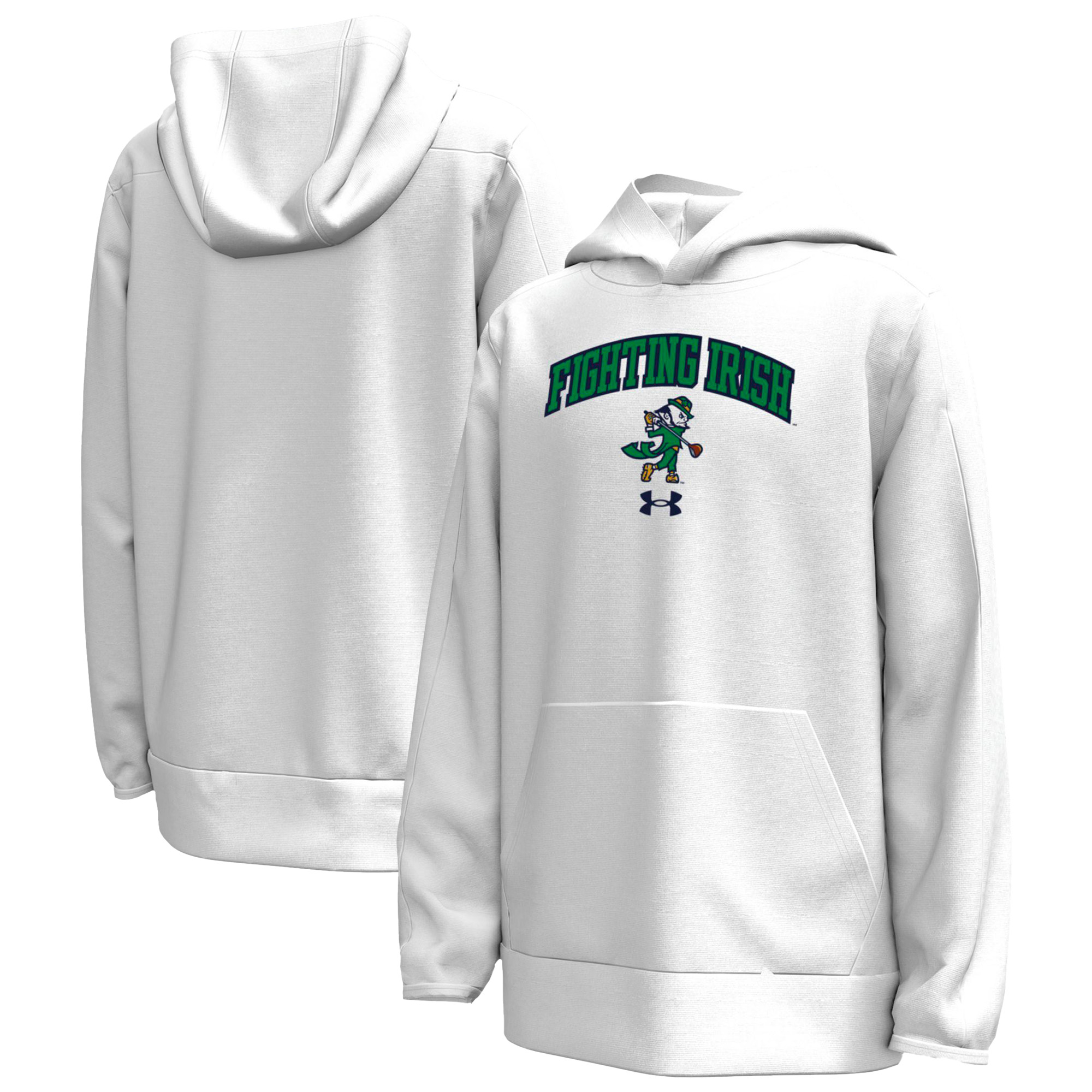 Youth Under Armour White Notre Dame Fighting Irish Golfing Leprechaun Fleece Performance Hoodie Youth Under Armour White Notre Dame Fighting Irish Golfing Leprechaun Fleece Performance Hoodie