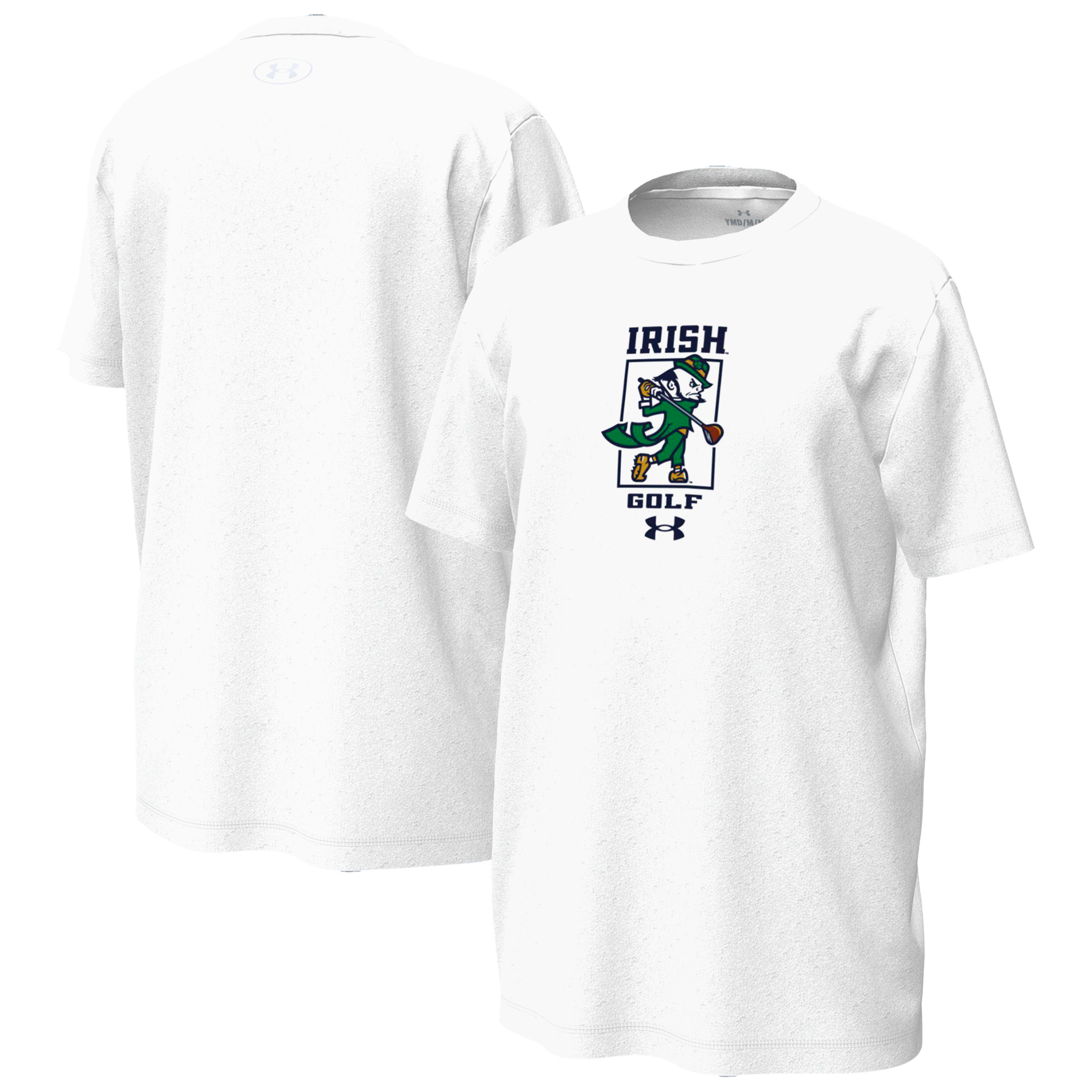 Youth Under Armour White Notre Dame Fighting Irish Golfing Leprechaun Tech Stretch Performance T-Shirt Youth Under Armour White Notre Dame Fighting Irish Golfing Leprechaun Tech Stretch Performance T-Shirt