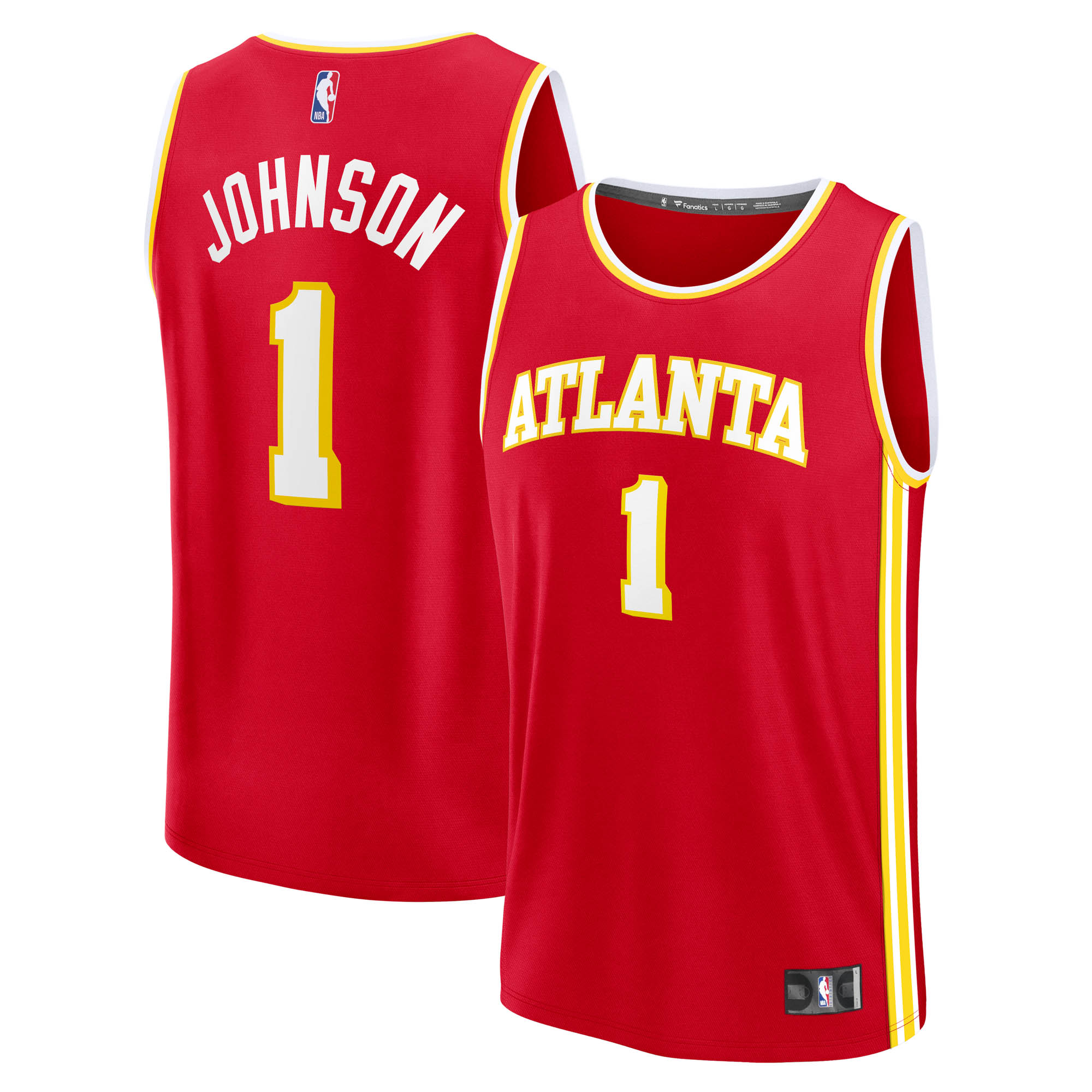 Men's Fanatics Jalen Johnson Red Atlanta Hawks Fast Break Replica Jersey - Icon Edition