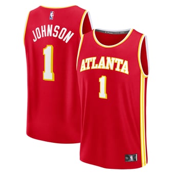 Men's Fanatics Jalen Johnson Red Atlanta Hawks Fast Break Replica Jersey - Icon Edition
