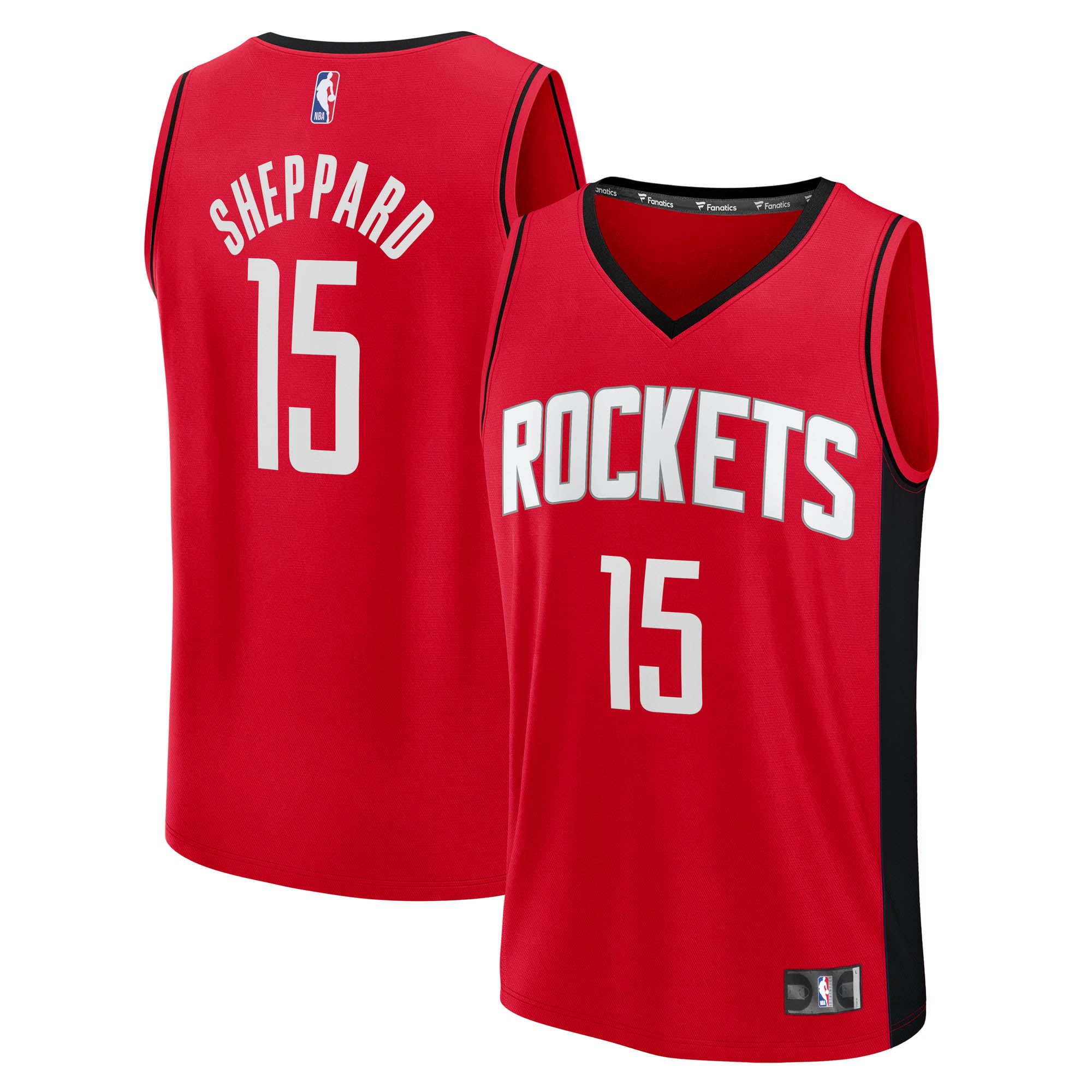 Men's Fanatics Reed Sheppard Red Houston Rockets Fast Break Replica Jersey - Icon Edition