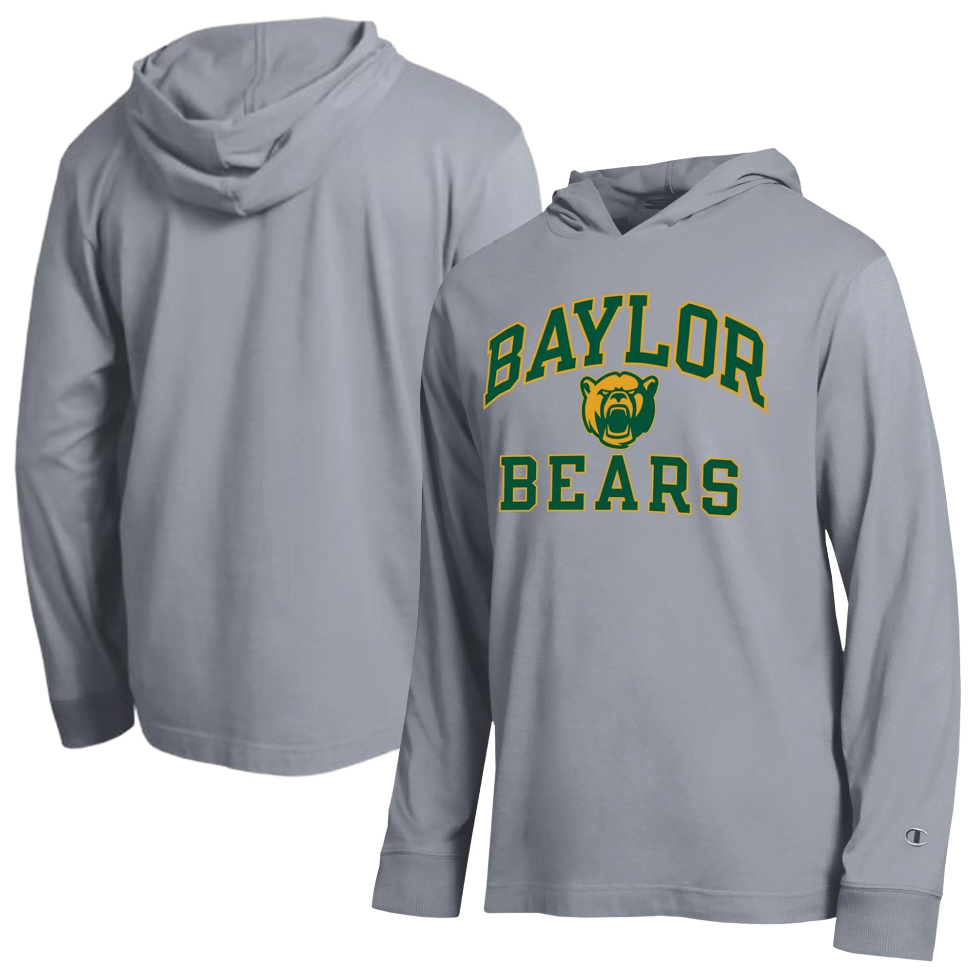 Men's Champion  Heather Gray Baylor Bears High Motor All-Star Long Sleeve Hooded T-Shirt
