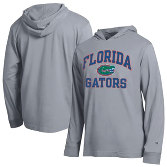 Men's Champion  Heather Gray Florida Gators High Motor All-Star Long Sleeve Hooded T-Shirt