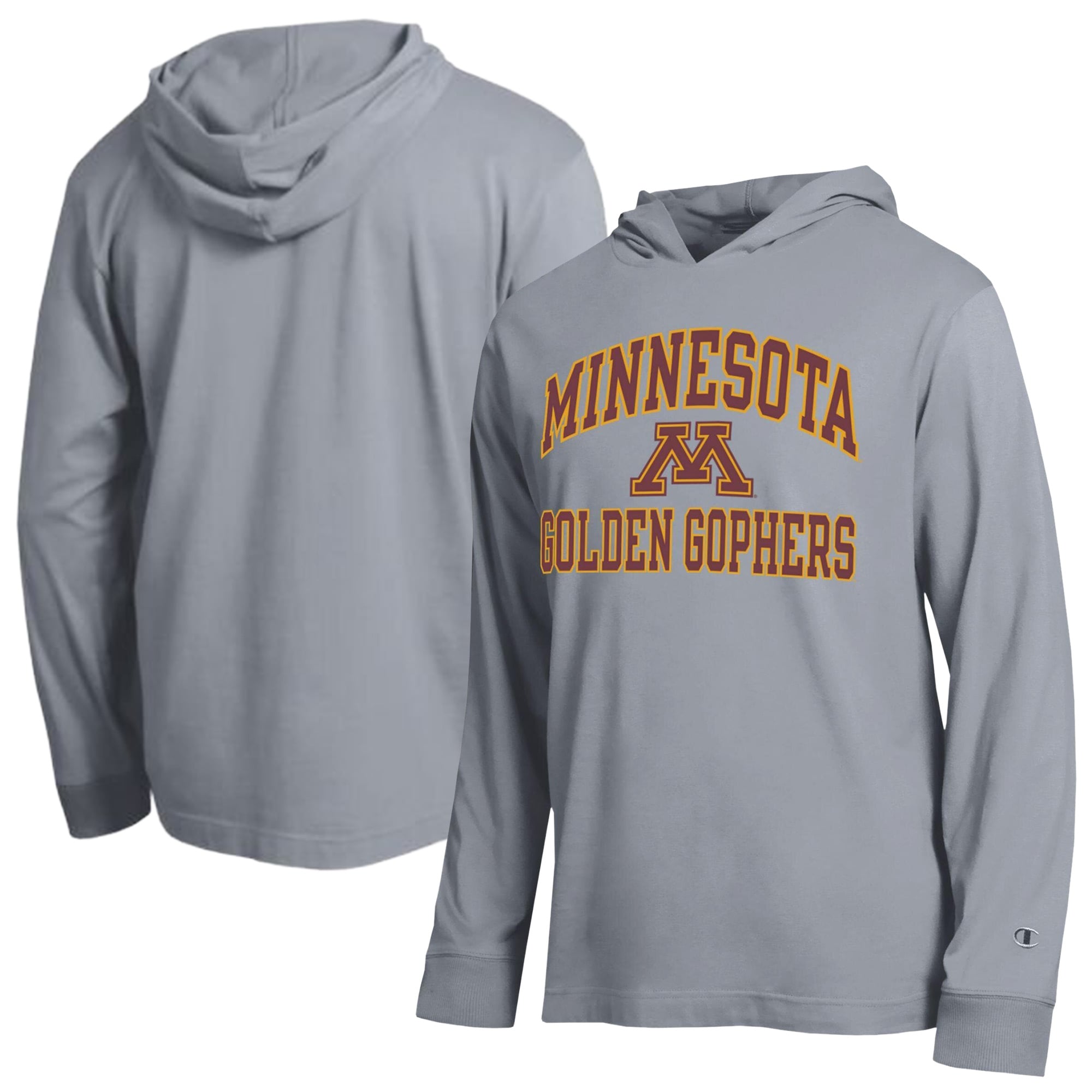 Men's Champion  Heather Gray Minnesota Golden Gophers High Motor All-Star Long Sleeve Hooded T-Shirt