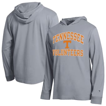 Men's Champion  Heather Gray Tennessee Volunteers High Motor All-Star Long Sleeve Hooded T-Shirt