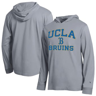 Men's Champion  Heather Gray UCLA Bruins High Motor All-Star Long Sleeve Hooded T-Shirt
