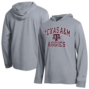 Men's Champion  Gray Texas A&M Aggies High Motor All-Star Long Sleeve Hooded T-Shirt