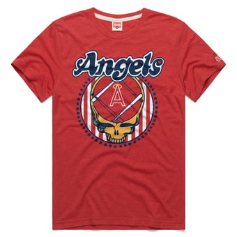 Unisex Homage  Red Los Angeles Angels MLB x Grateful Dead x Americana Tri-Blend T-Shirt