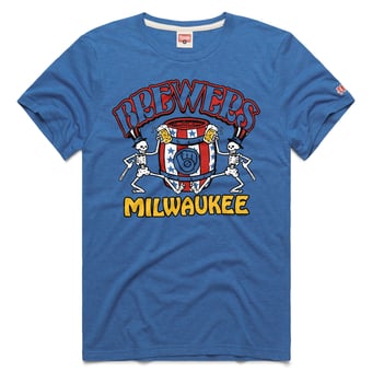 Unisex Homage  Royal Milwaukee Brewers MLB x Grateful Dead x Americana Tri-Blend T-Shirt