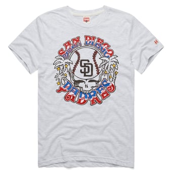 Unisex Homage  Ash San Diego Padres MLB x Grateful Dead x Americana Tri-Blend T-Shirt