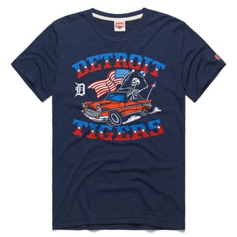 Unisex Homage  Navy Detroit Tigers MLB x Grateful Dead x Americana Tri-Blend T-Shirt