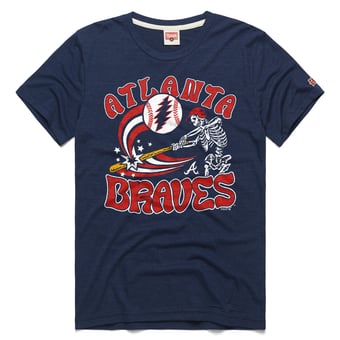 Unisex Homage  Navy Atlanta Braves MLB x Grateful Dead x Americana Tri-Blend T-Shirt