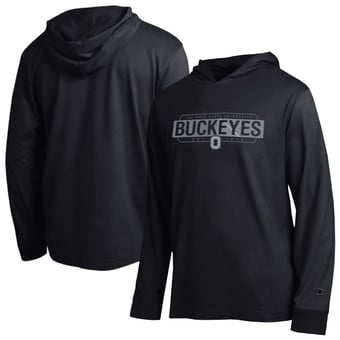 Men's Champion  Black Ohio State Buckeyes Gradient All-Star Long Sleeve Hooded T-Shirt