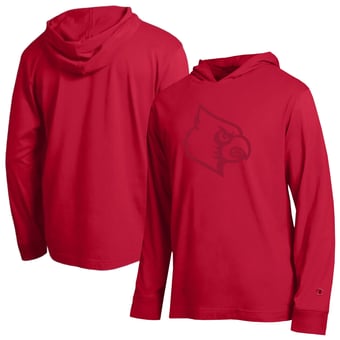 Men's Champion  Red Louisville Cardinals Tonal All-Star Long Sleeve Hooded T-Shirt