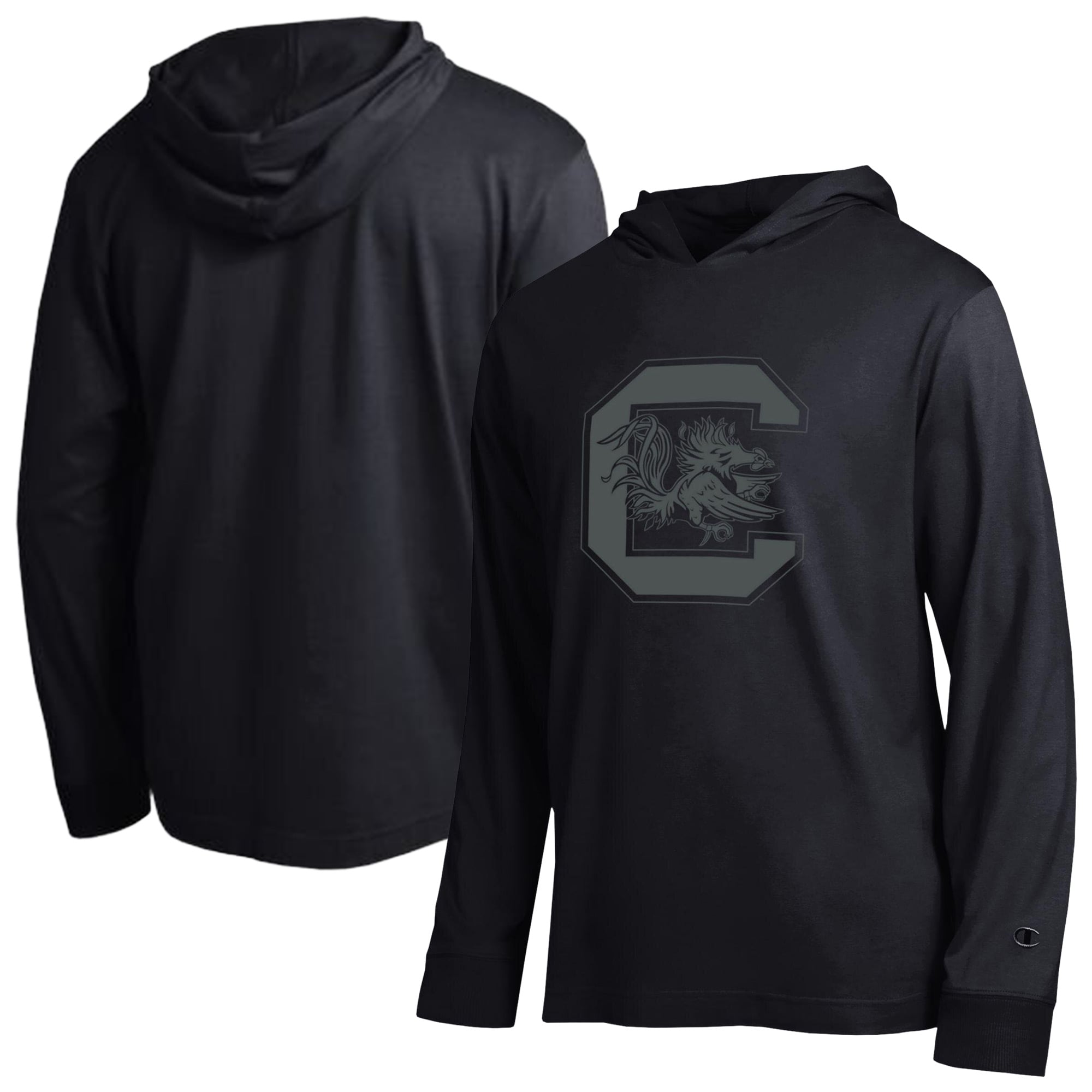 Men's Champion Black South Carolina Gamecocks Tonal All-Star Long Sleeve Hooded T-Shirt