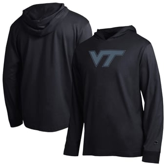 Men's Champion  Black Virginia Tech Hokies Tonal All-Star Long Sleeve Hooded T-Shirt