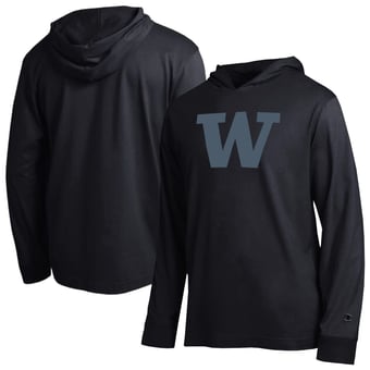 Men's Champion  Black Washington Huskies Tonal All-Star Long Sleeve Hooded T-Shirt