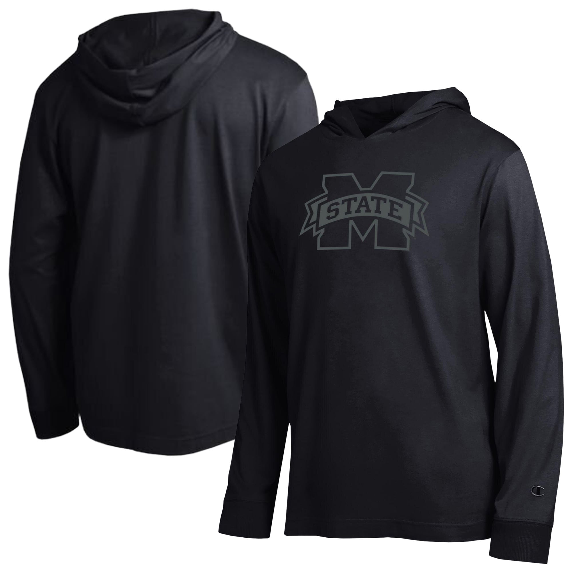 Men's Champion  Black Mississippi State Bulldogs Tonal All Star Long Sleeve Hooded T-Shirt