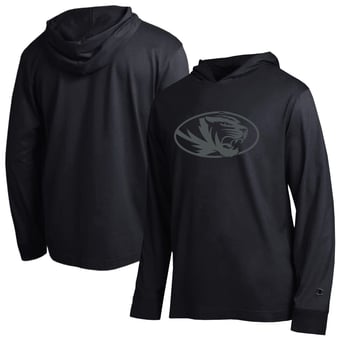 Men's Champion  Black Missouri Tigers Tonal All-Star Long Sleeve Hooded T-Shirt