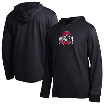 Men's Champion  Black Ohio State Buckeyes Tonal All-Star Long Sleeve Hooded T-Shirt