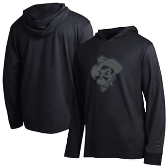 Men's Champion  Black Oklahoma State Cowboys Tonal All-Star Long Sleeve Hooded T-Shirt
