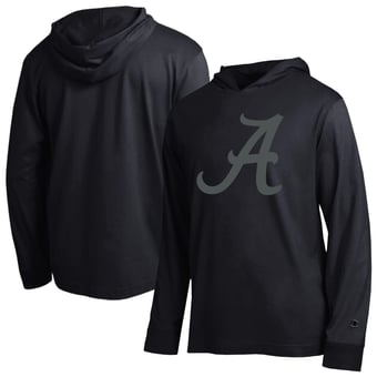 Men's Champion  Black Alabama Crimson Tide Tonal All-Star Long Sleeve Hooded T-Shirt