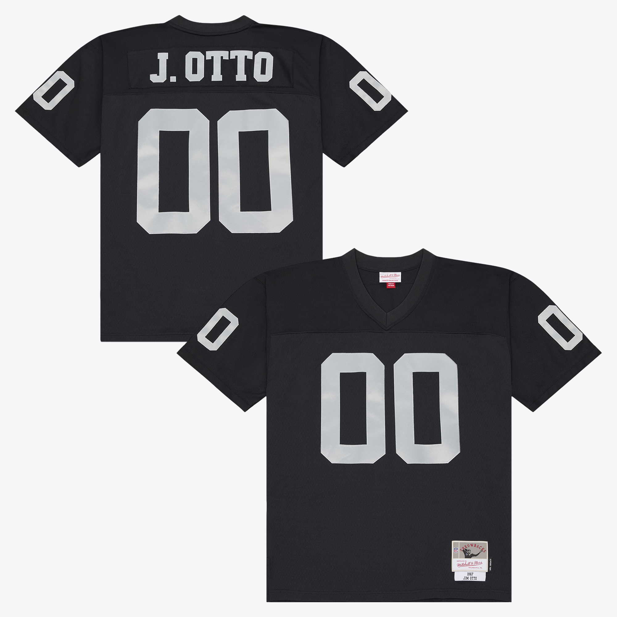 Men's Mitchell & Ness Jim Otto Black Oakland Raiders Gridiron Classics 1967 Legacy Replica Jersey