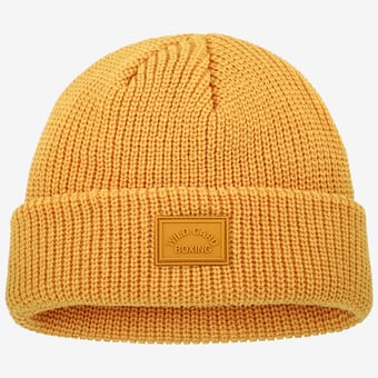 Unisex Wild Card Boxing  Yellow Old School Fisherman's Knit Beanie