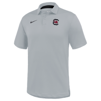 Men's Nike Gray South Carolina Gamecocks 2026 Sideline Coaches Dri-FIT Tour Polo