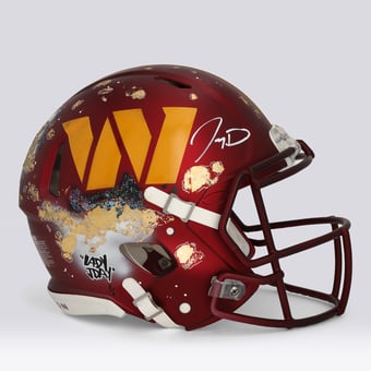 Jayden Daniels Washington Commanders Autographed Riddell Speed Authentic Helmet - Art by Lady JDay - Limited Edition #1/1 - HH98516505