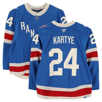 Tye Kartye New York Rangers Game-Used #24 Blue Centennial Jersey vs. Toronto Maple Leafs on March 5, 2026