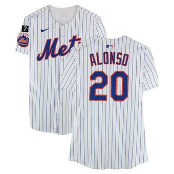 Pete Alonso New York Mets Player-Issued #20 White Jersey from the 2025 MLB Season