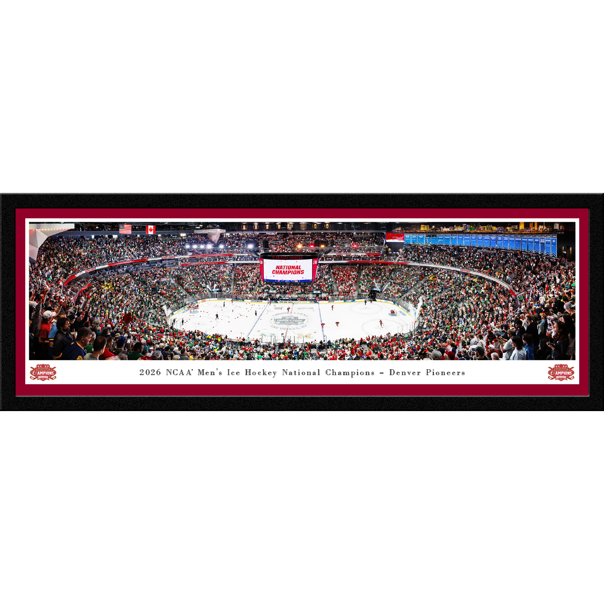 Denver Pioneers 2026 NCAA Frozen Four Men's Ice Hockey National Champions 15'' x 41.5'" Select Frame Panoramic