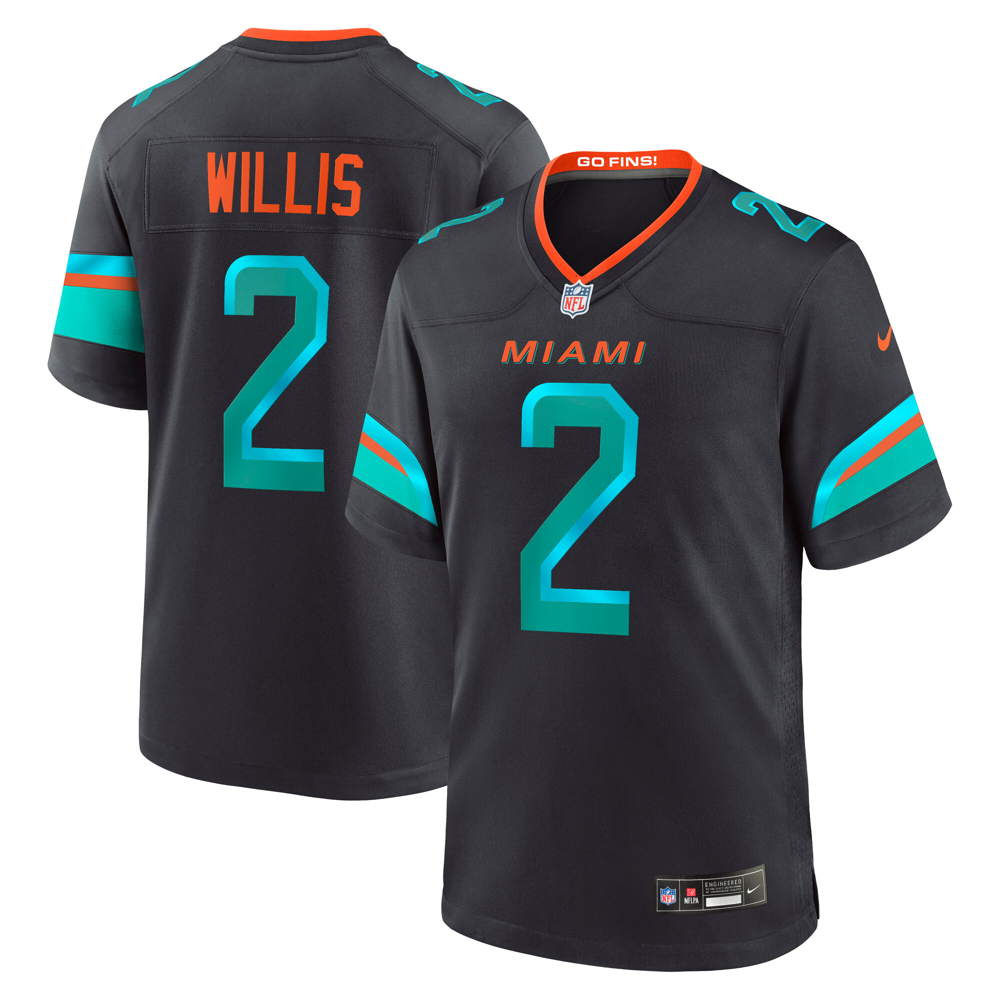 Nike Men's Malik Willis Pitch Blue Miami Dolphins Rivalries Collection Game Jersey - Navy
