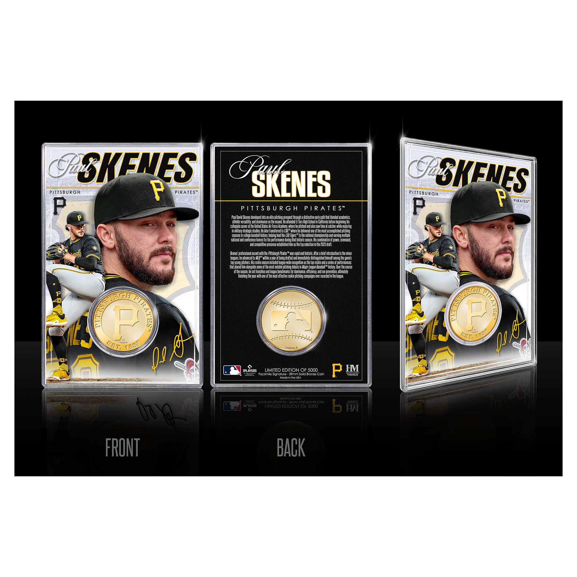 Highland Mint Paul Skenes Pittsburgh Pirates Limited Edition Bronze Coin with Acrylic Holder